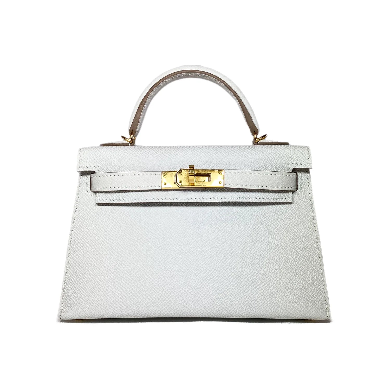 HERMES Mini Kelly 20 Epsom Gris Pale Gold Hardware