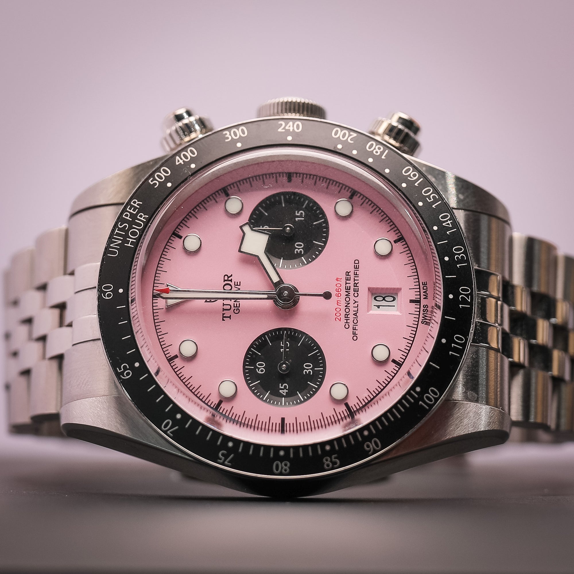 Tudor Black Bay Pink Dial Chrono 79360N - WATCHXNYC