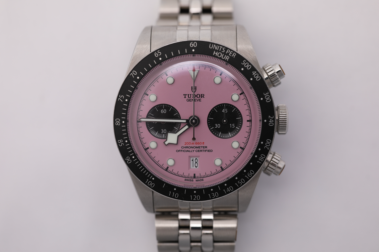Tudor Black Bay Pink Dial Chrono 79360N - WATCHXNYC