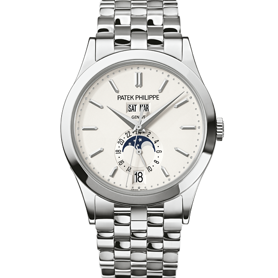Patek Philippe 5396/1G-010 Complications 38mm Silvery Opaline Dial White Gold - WATCHXNYC