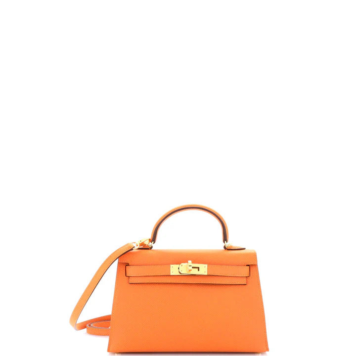 HERMES Mini Kelly 20 Epsom Orange Gold Hardware | WATCHXNYC
