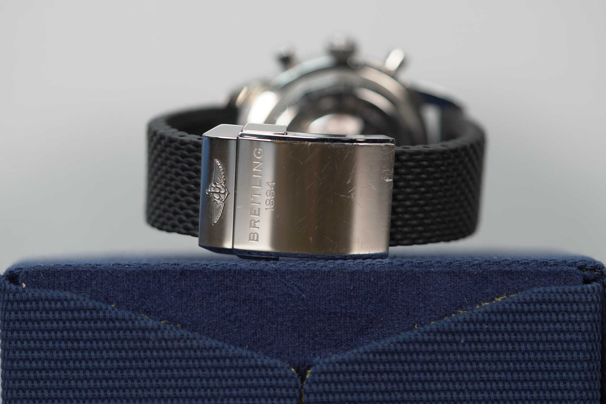 Breitling Superocean Heritage B01 Chronograph 44 mm Black And Blue Dial Stainless Steel Rubber Black Strap AB0162121C1S1 - WATCHXNYC