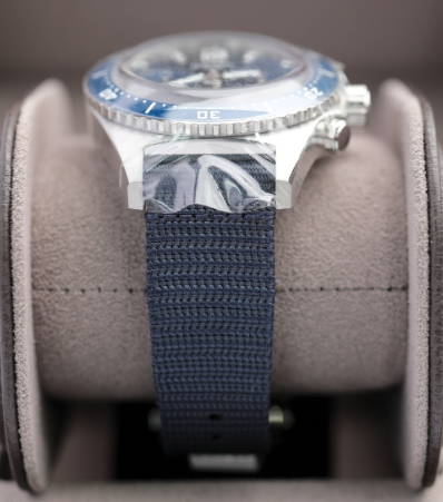Glashuette Original SeaQ Chronograph 43.20 mm Blue Dial Stainless Steel Synthetic Strap, Blue 1-37-23-02-81-36 - WATCHXNYC