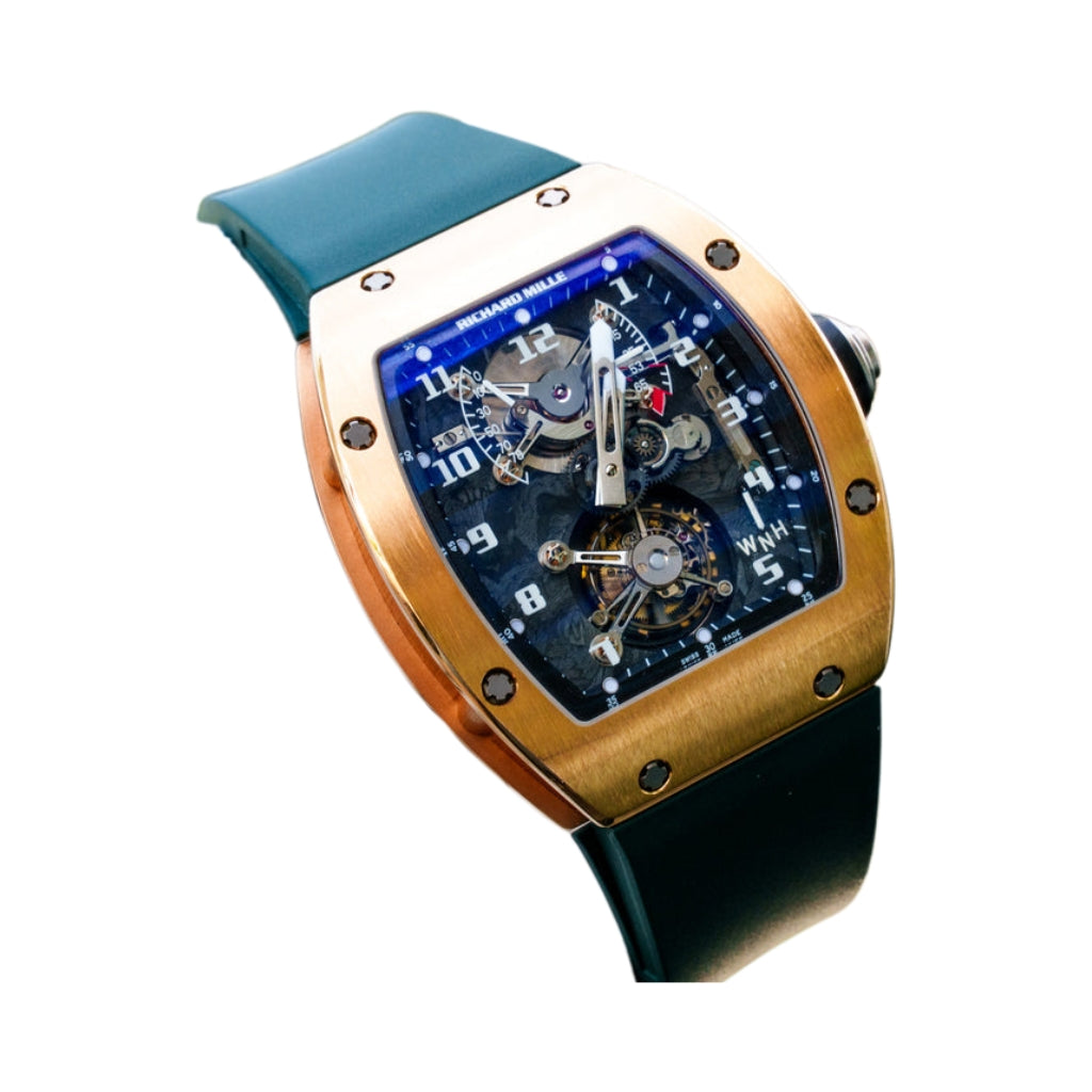 Richard Mille RM002 Rose Tourbillon 38mm x 45mm Transparent Dial Carbon Ceramic Rubber Strap - WATCHXNYC