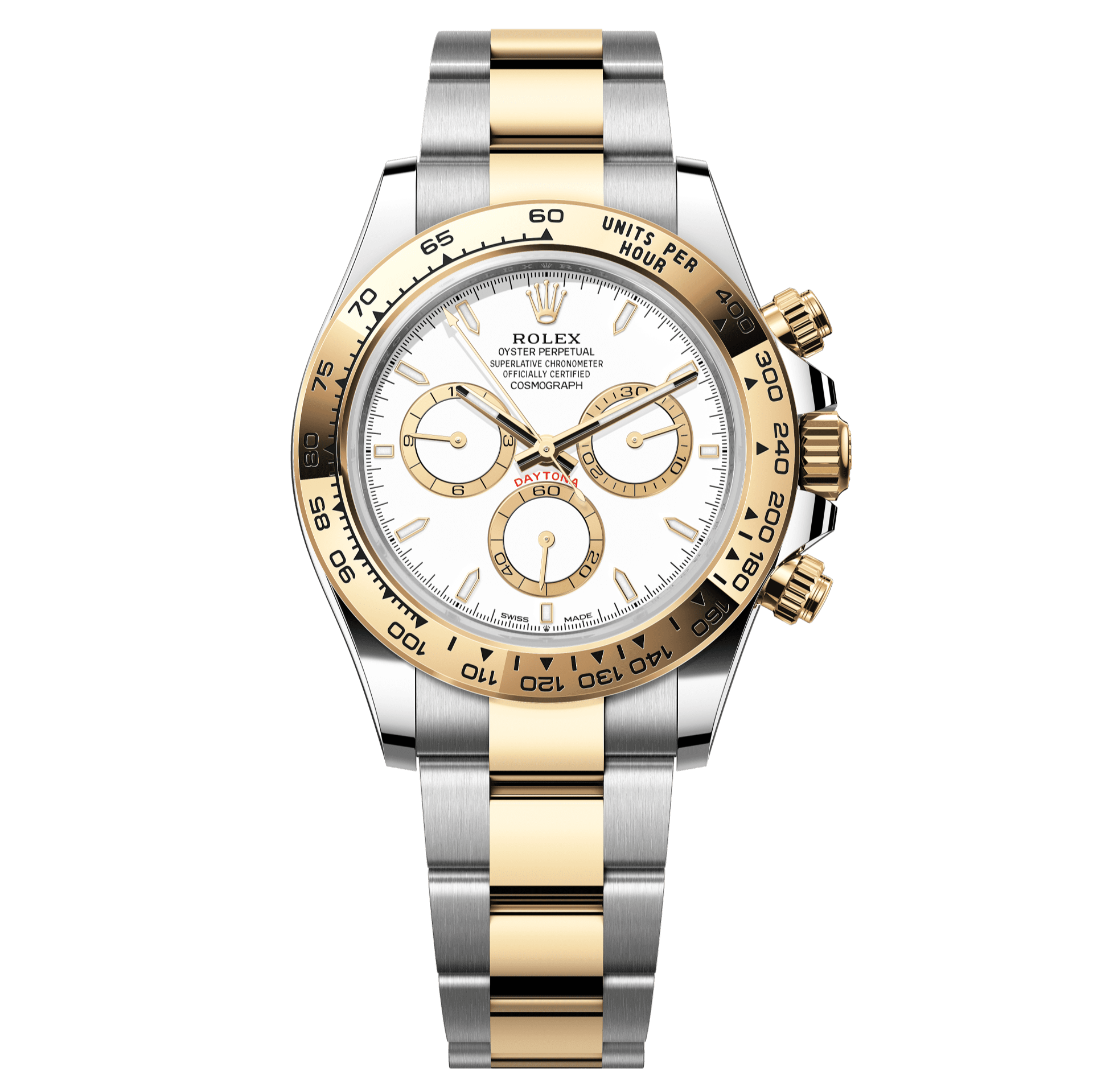 Rolex Oyster 40 mm White, Golden Counter Rings Dial Yellow Rolesor - c