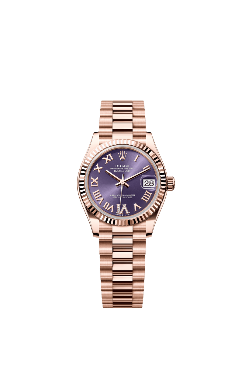Rolex Datejust 31mm Aubergine Diamond Dial Everose Gold 278275