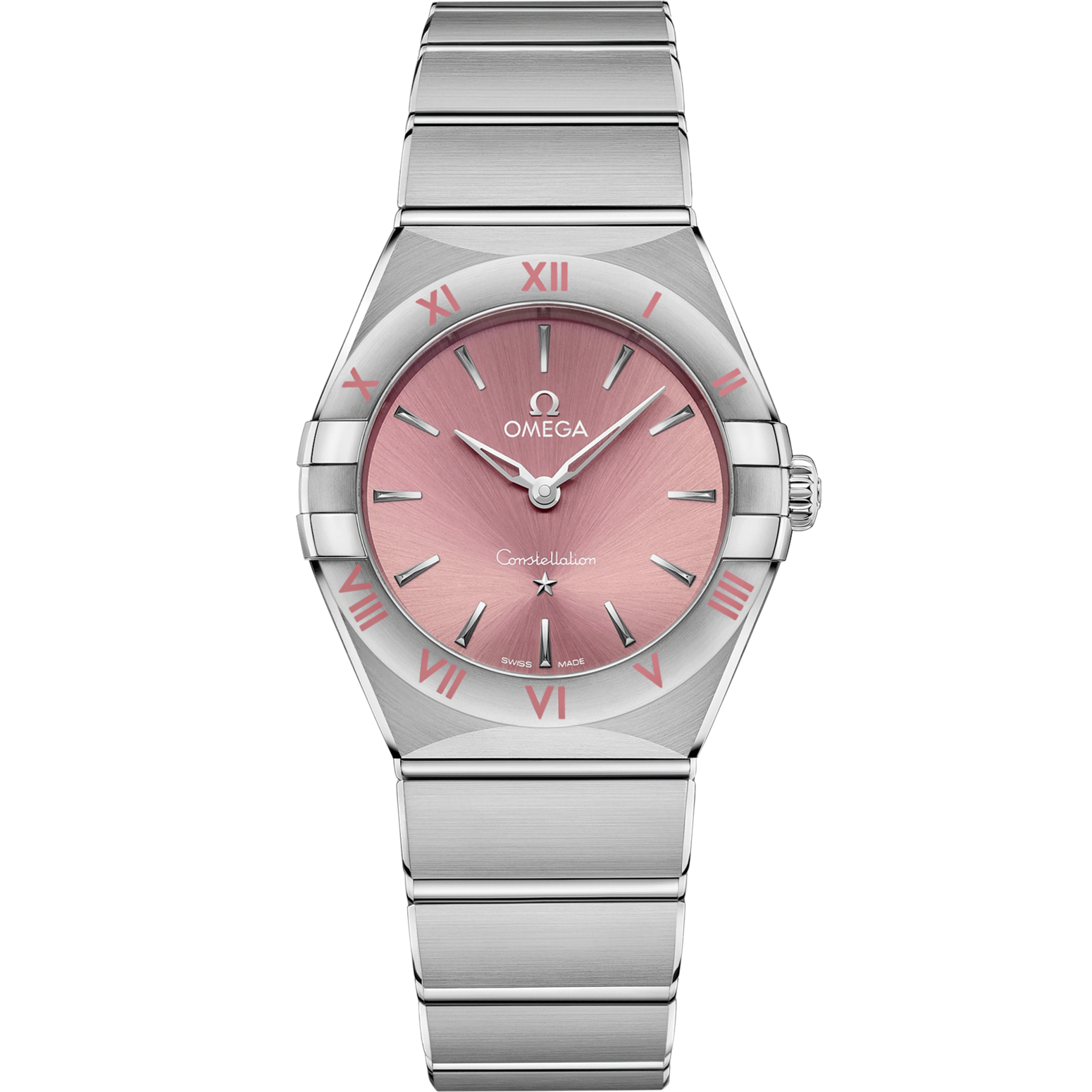 Omega Constellation 28 mm Pink Dial Stainless Steel Bracelet 131.10.28.60.11.001 - WATCHXNYC