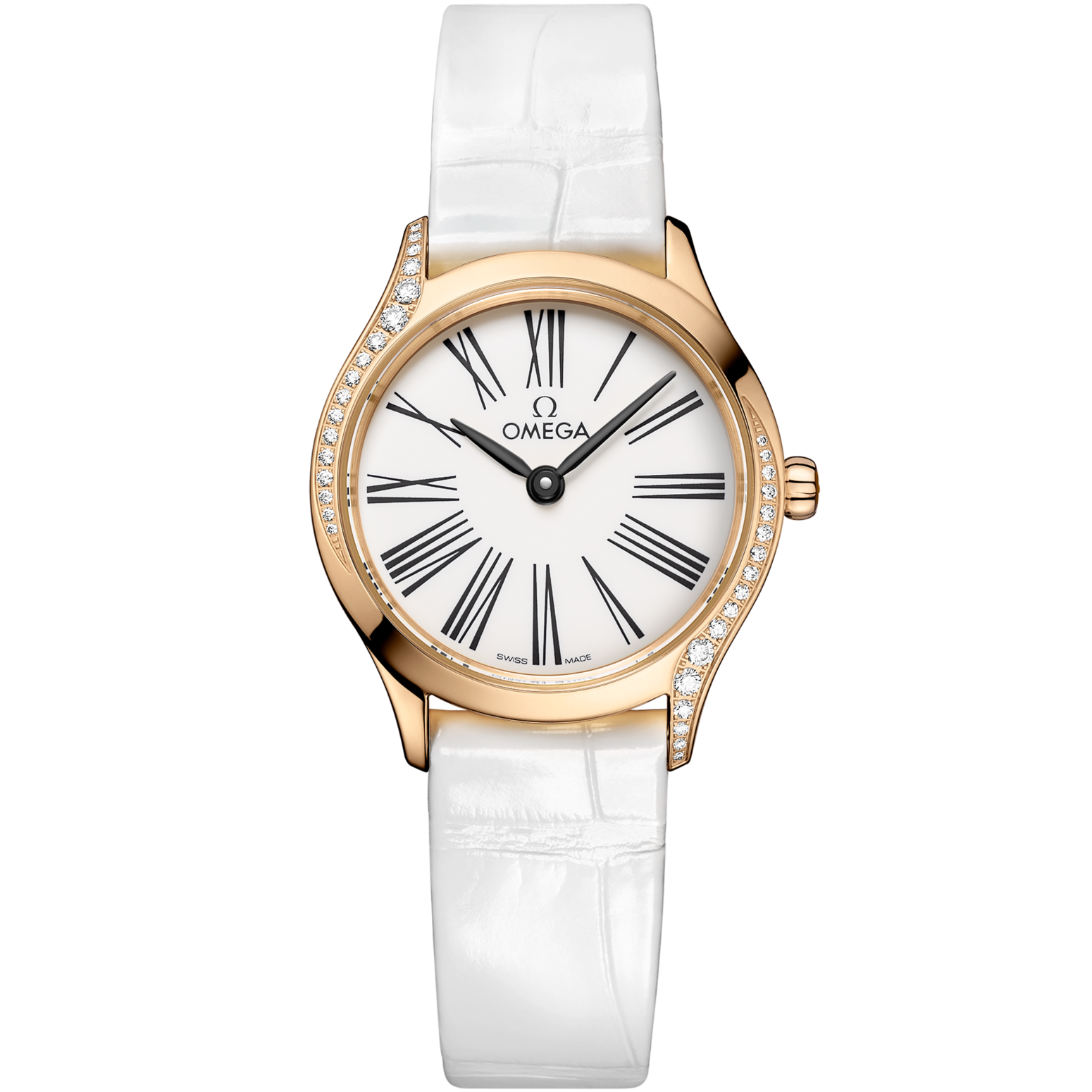 Omega De Ville Mini Trésor 26 mm White Dial with Diamonds Moonshine™ 18k Rose Gold Strap 428.58.26.60.04.001