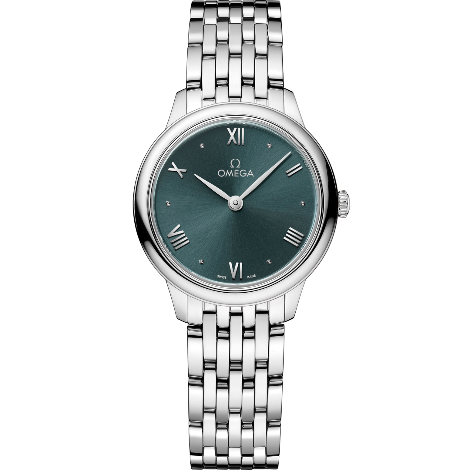 Omega De Ville Prestige 27.5 mm Green Dial Stainless Steel Bracelet 434.10.28.60.10.001 - WATCHXNYC