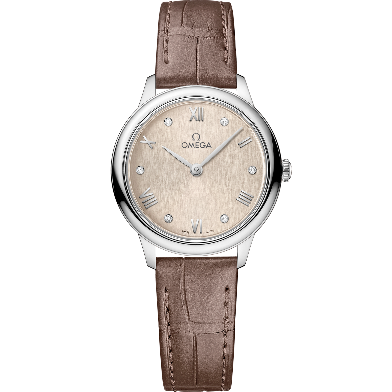 Omega De Ville Prestige 27.5 mm Linen Dial Stainless Steel Strap 434.13.28.60.59.001 - WATCHXNYC