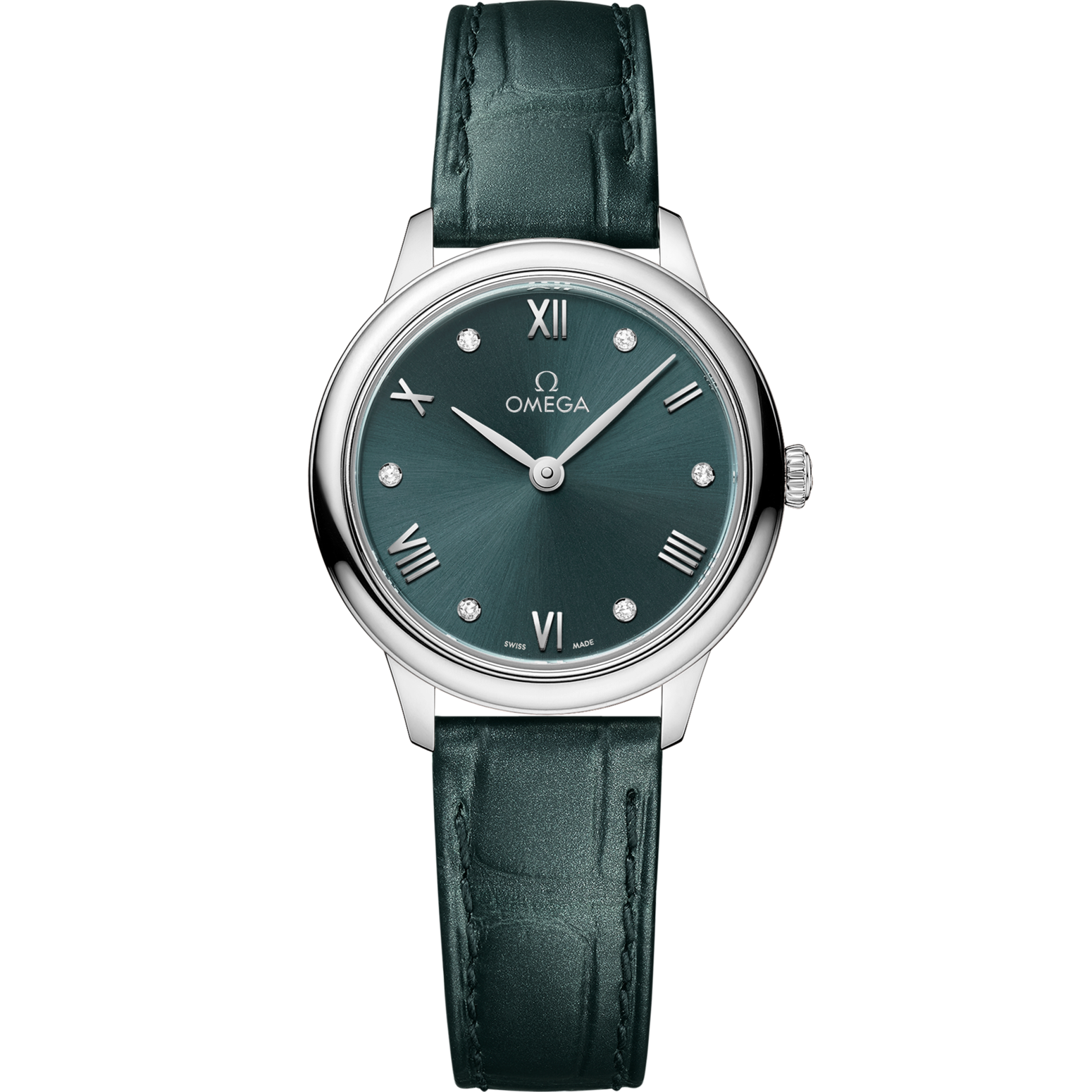 Omega De Ville Prestige 27.5 mm Green Dial Stainless Steel Strap 434.13.28.60.60.001 - WATCHXNYC