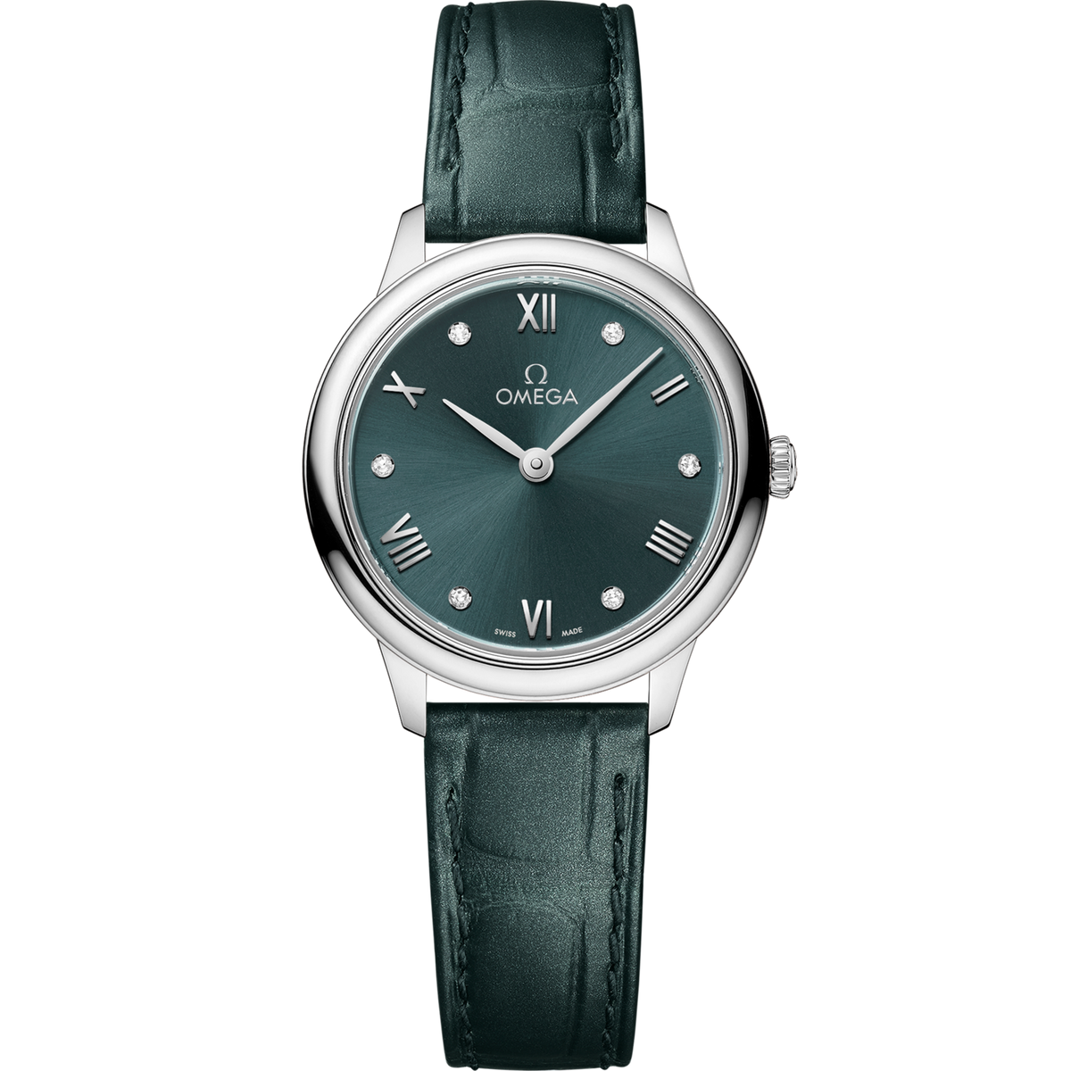 Omega De Ville Prestige 27.5 mm Green Dial Stainless Steel Strap 434.1