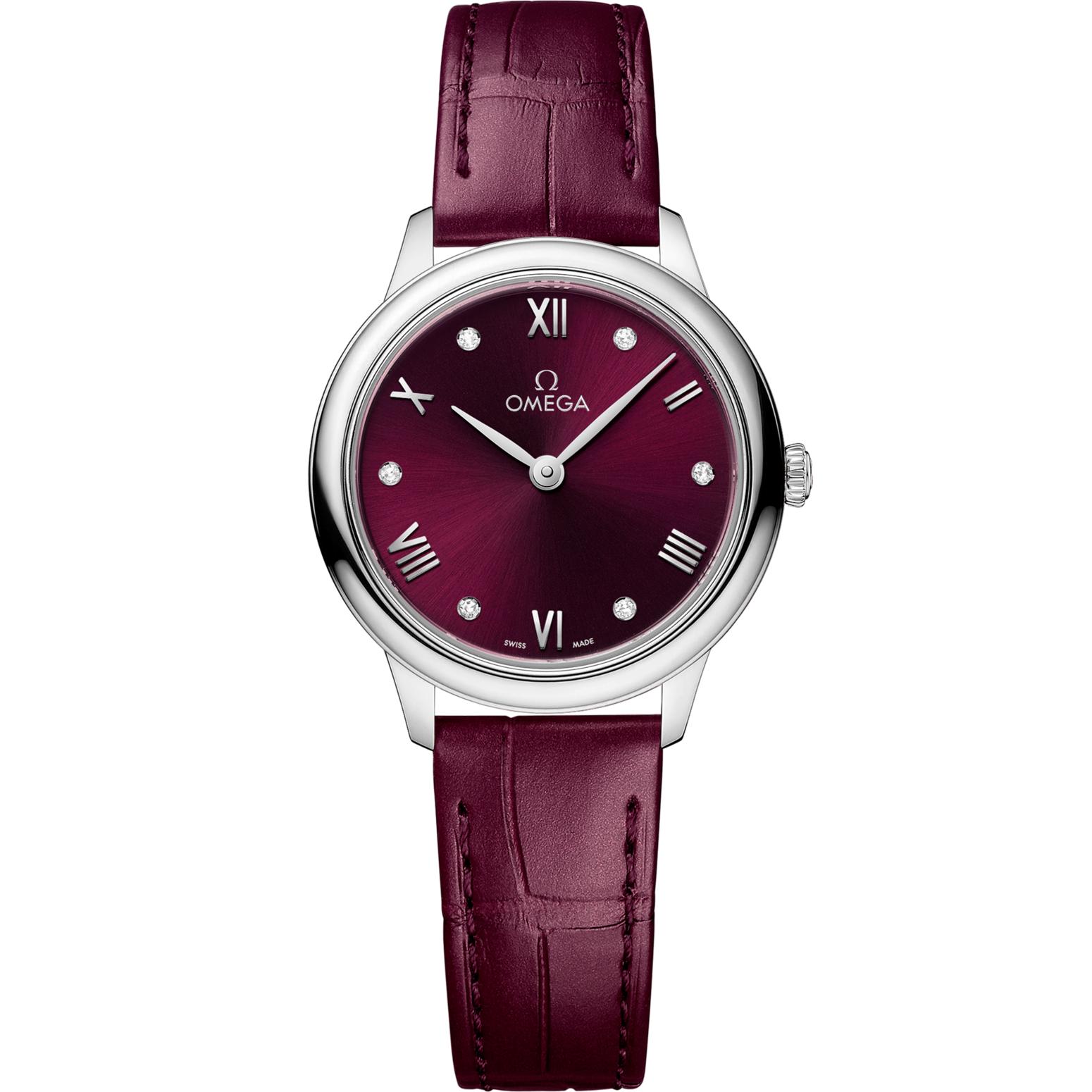 オメガ 腕時計 434.13.28.60.53.001 Omega De Ville Prestige 27.5 mm Red Dial Stainless Steel