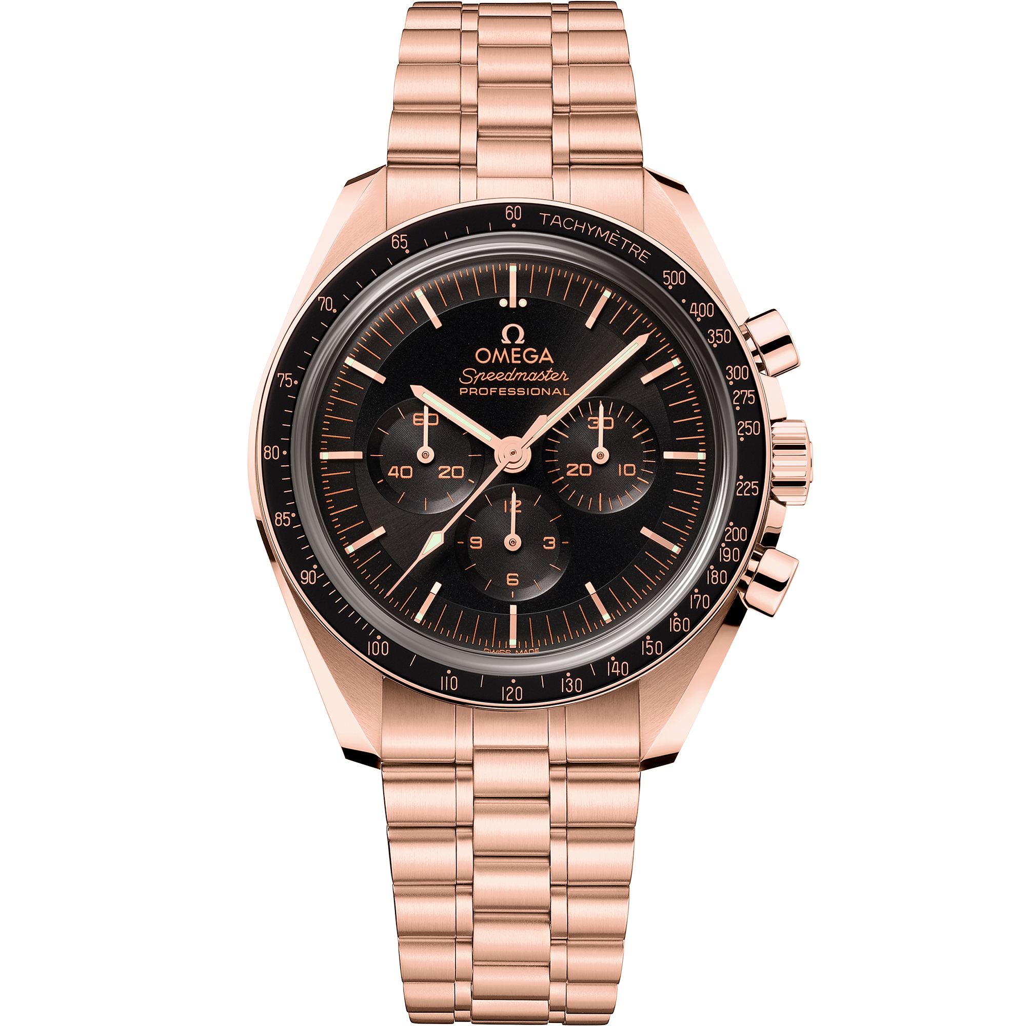 Omega Speedmaster Moonwatch Professional 42 mm Black Dial Sedna™ 18k Rose Gold Bracelet 310.60.42.50.01.001 - WATCHXNYC