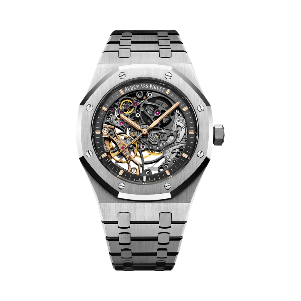 Audemars Piguet Royal Oak Double Balance Wheel Openworked 41 mm Slate Grey Dial Stainless Steel Bracelet 15407ST.OO.1220ST.01 - WATCHXNYC