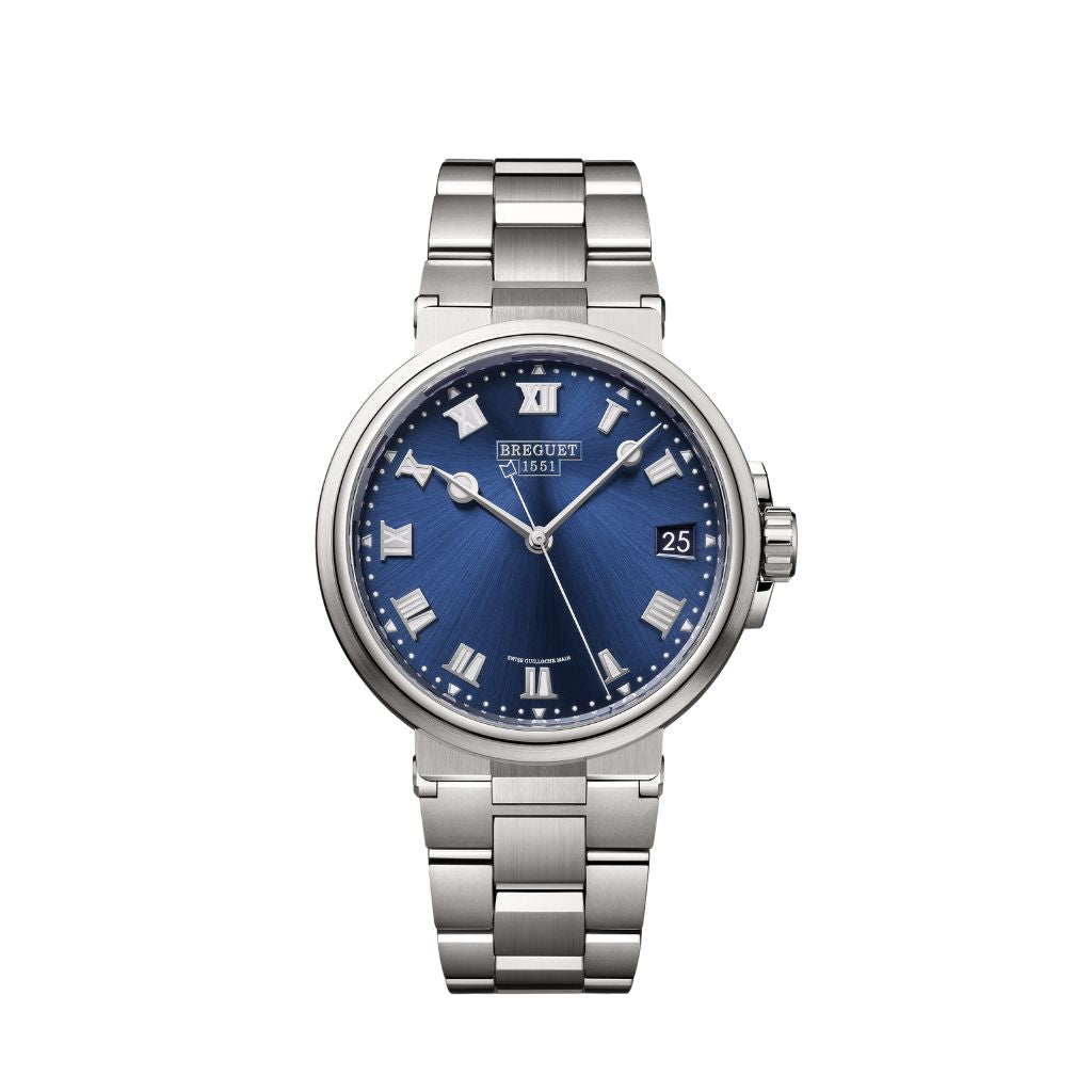 Breguet Marine 40 mm Blue Dial Titanium Bracelet 5517TI/Y1/TZ0 - WATCHXNYC