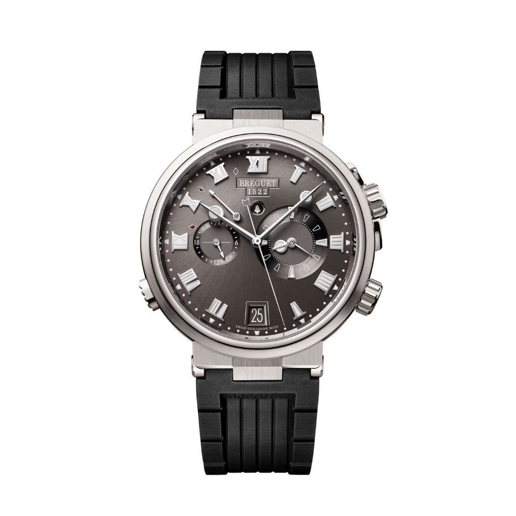 Breguet Marine 40 mm Dark Grey Dial Titanium Black Rubber Strap 5547TI/G2/5ZU - WATCHXNYC