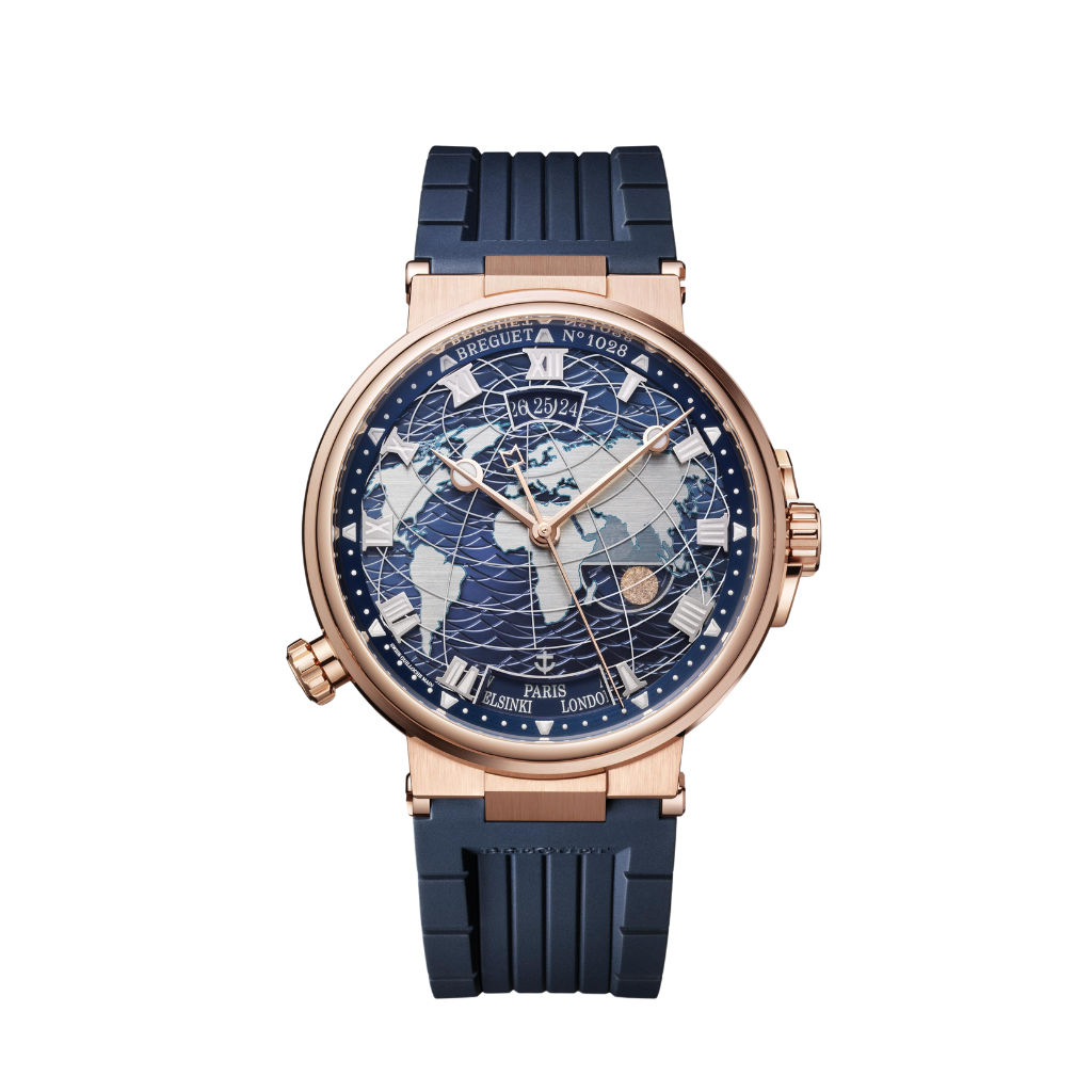 Breguet Marine 43.9mm Blue Dial 18k Rose Gold Blue Rubber Strap 5557BR/YS/5WV - WATCHXNYC