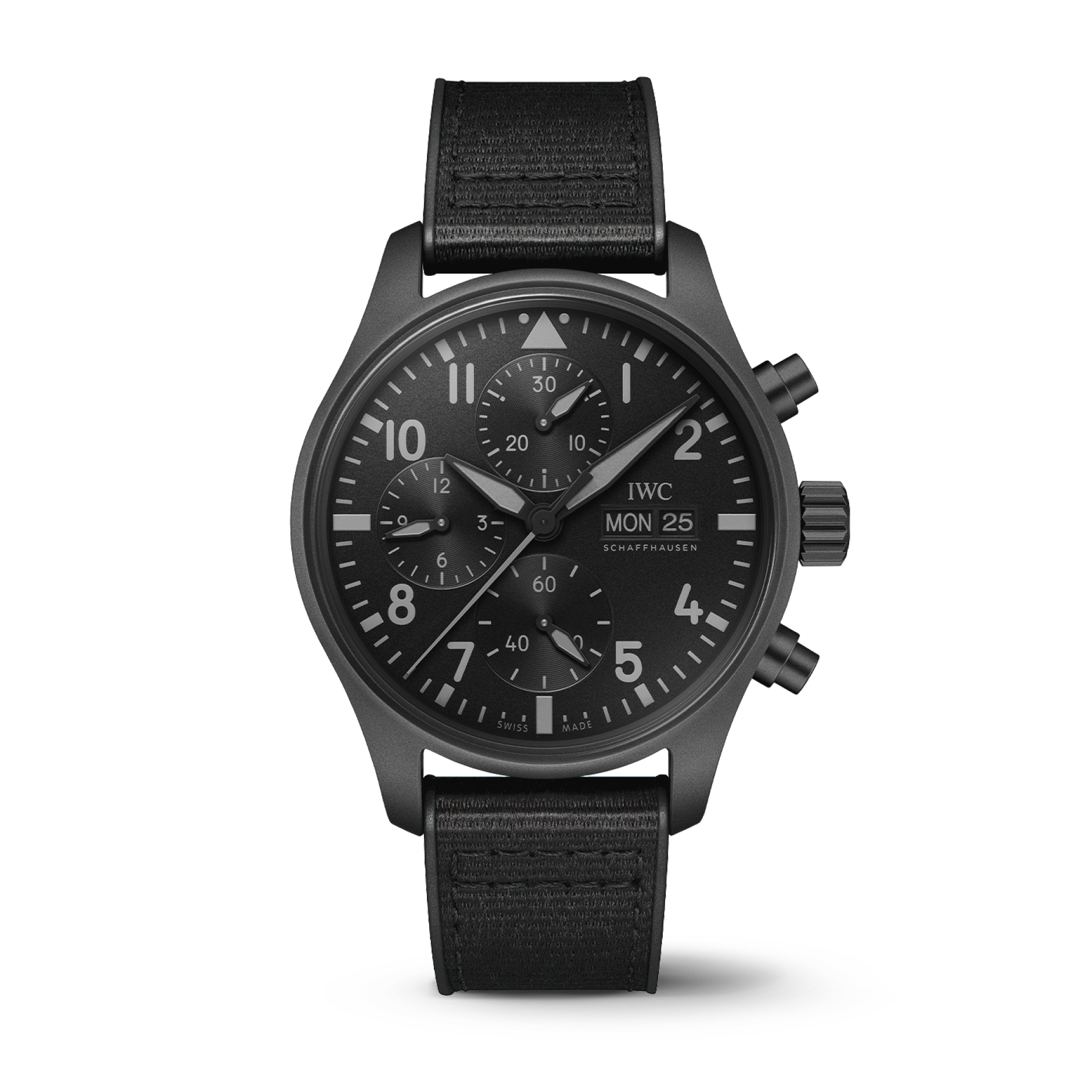 IWC Schaffhausen Pilot’s Watch Chronograph 41 TOP GUN Ceratanium® 41 mm Black Dial Ceratanium® Black  Rubber Strap IW388106 - WATCHXNYC