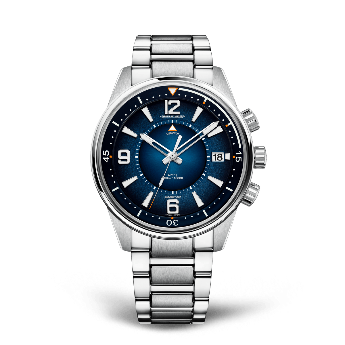 ミュシャオマージュ「月」 Jaeger-LeCoultre Polaris Mariner Memovox 42 mm Blue Dial Stainless Ste