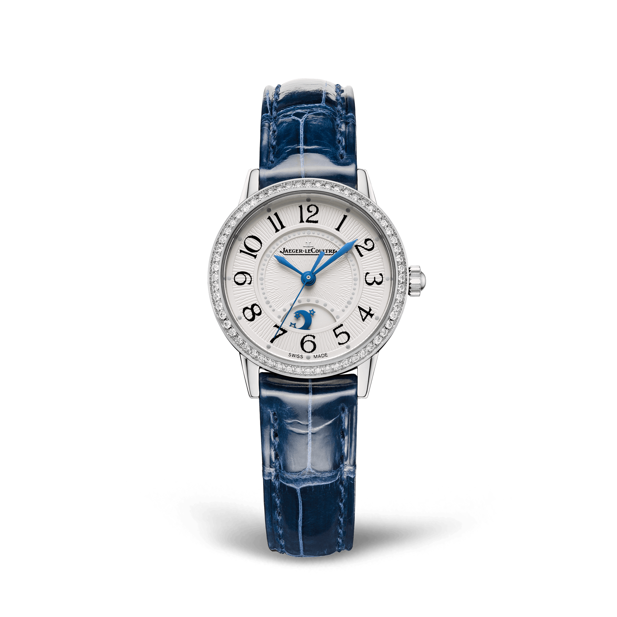 Jaeger-LeCoultre Rendez-Vous Classic Night & Day 29 mm Silvered Grey Dial with Diamonds Stainless Steel   Leather Strap Q3468430 - WATCHXNYC