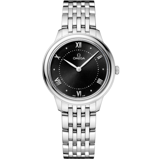 Omega De Ville Prestige 30 mm Black Dial Stainless Steel Bracelet 434.10.30.60.01.001 - WATCHXNYC