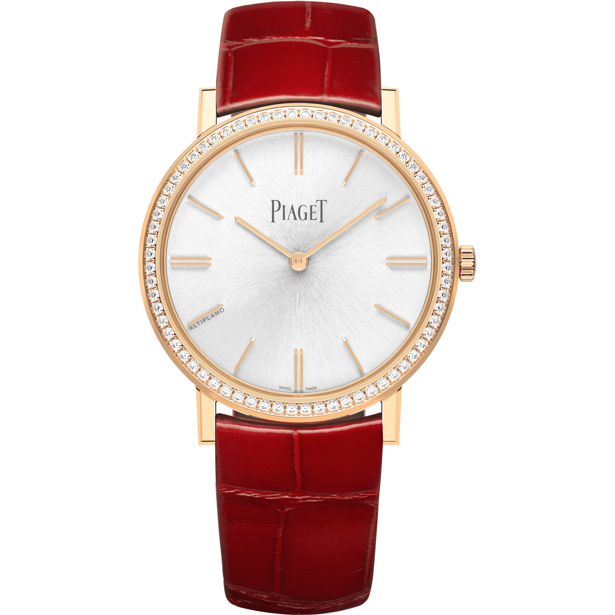 Piaget Altiplano Origin watch 35 mm Grey Dial with Diamonds 18k Rose Gold   Strap G0A45406 - WATCHXNYC