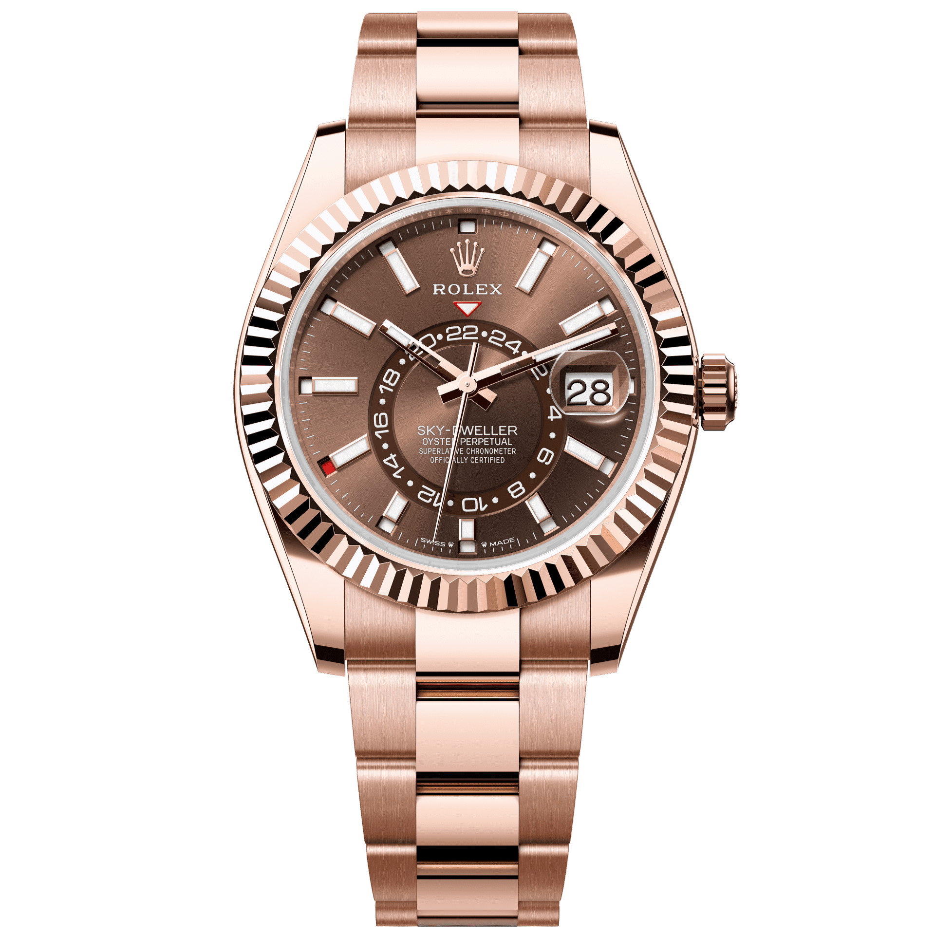 Rolex Sky-Dweller 42 mm Chocolate Dial 18 kt Everose Gold Oyster 33693