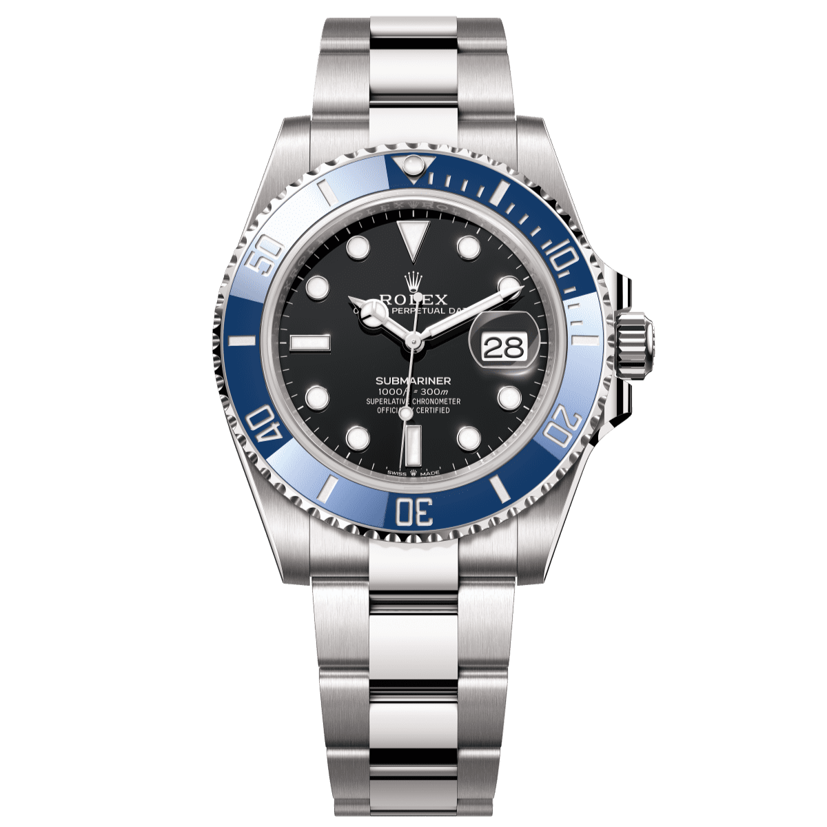 Rolex Submariner Date 41 mm Black Dial 18 Kt White Gold Oyster Bracele