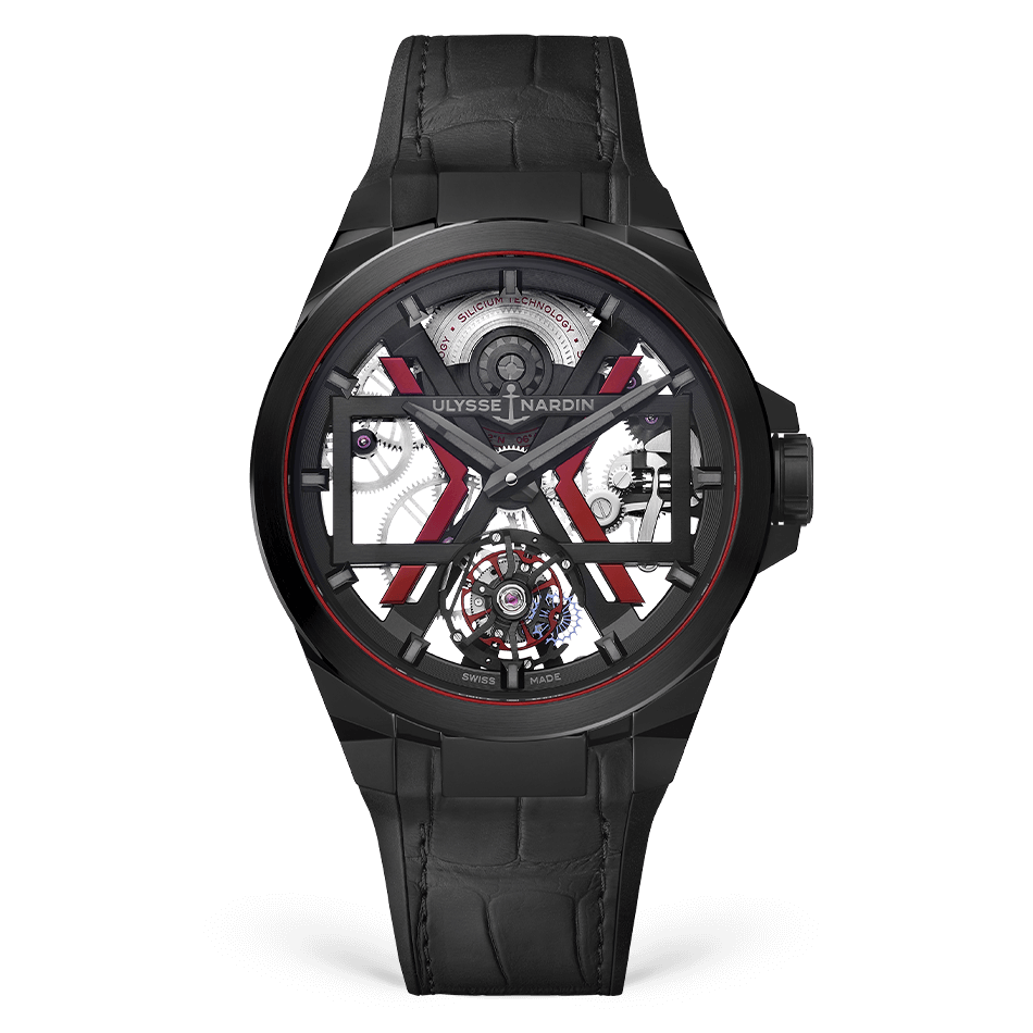 Ulysse Nardin Blast Tourbillon 45 mm Silver Dial Titanium / Ceramic Leather Strap 1723-400/BLACK - WATCHXNYC
