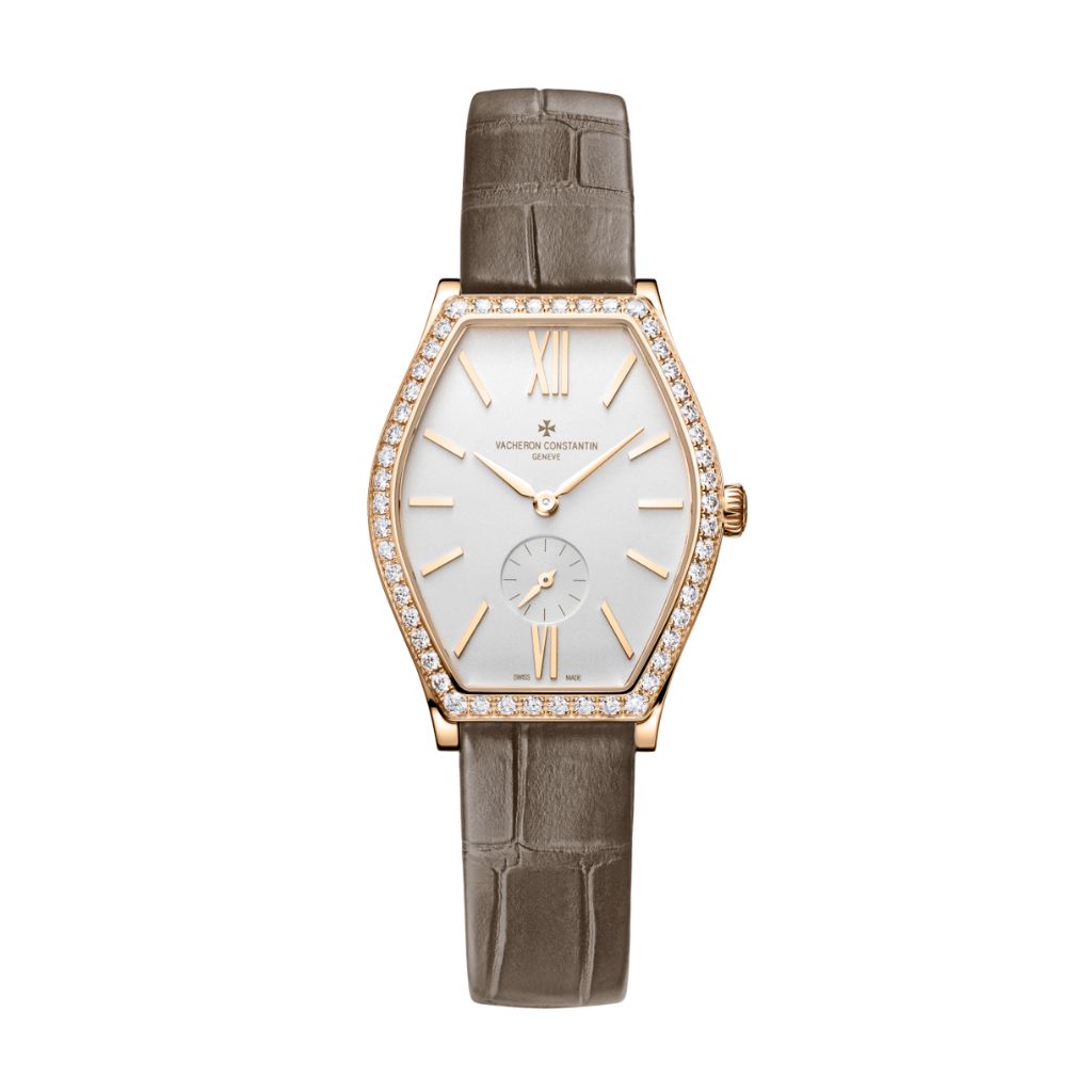 Vacheron Constantin Malte manual-winding 34.4 x 28.4 mm Silver Dial with Diamonds 18K Pink Gold   Leather Strap 81515/000R-9892 - WATCHXNYC
