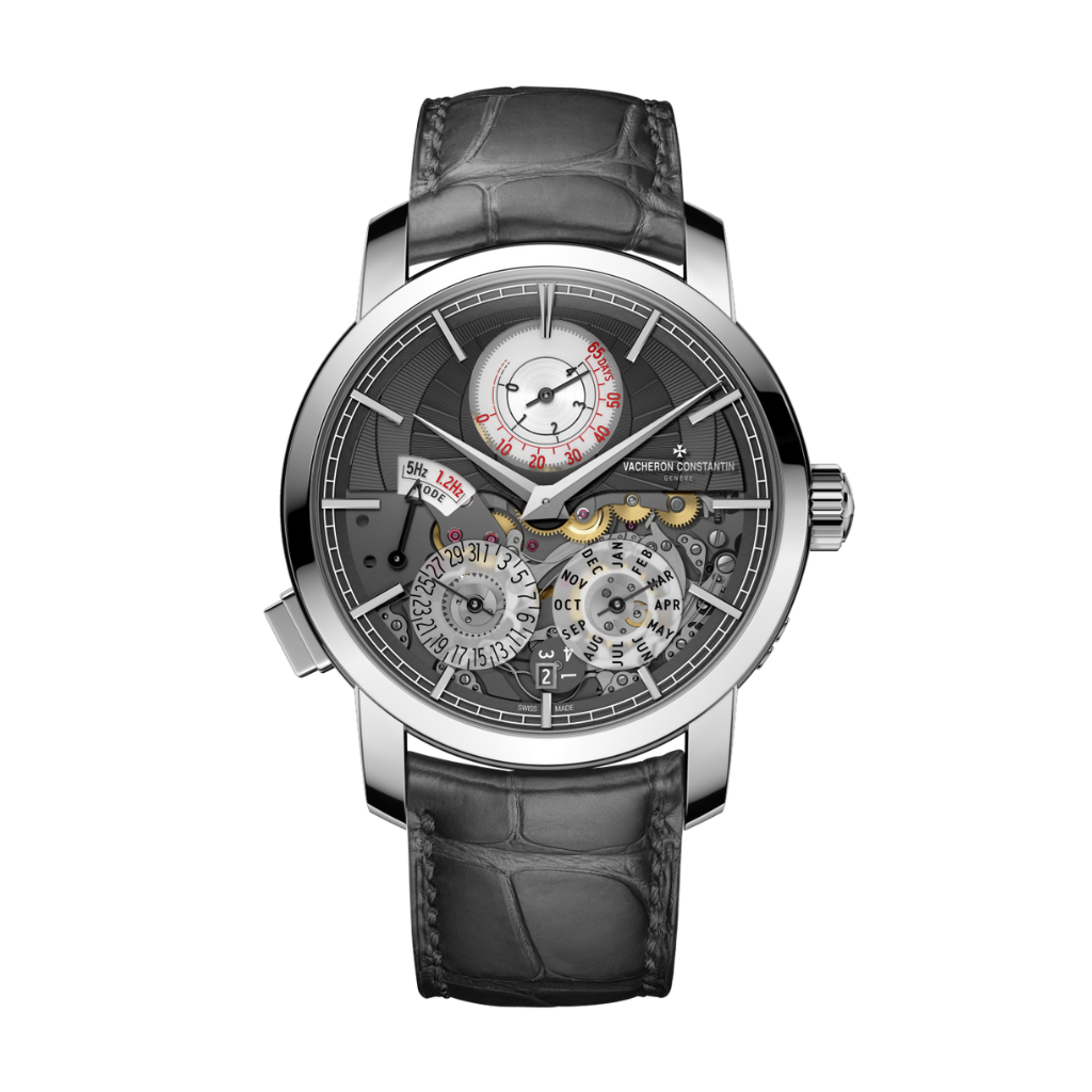 Vacheron Constantin Traditionnelle Twin Beat perpetual calendar 42 mm Black Dial Platinum   Leather Strap 3200T/002P-B578 - WATCHXNYC