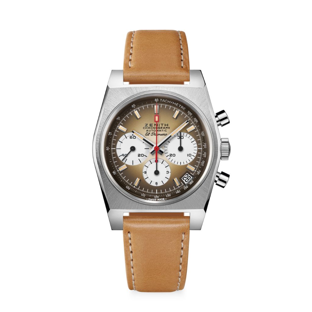 Zenith CHRONOMASTER REVIVAL EL PRIMERO A385 37 mm Brown Dial Stainless Steel   Leather Strap 03.A384.400/385.C855 - WATCHXNYC