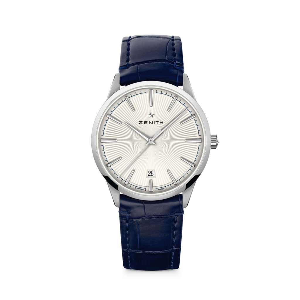 Zenith ELITE CLASSIC 40.5 mm Silver Dial Stainless Steel   Leather Strap 03.3100.670/01.C922 - WATCHXNYC
