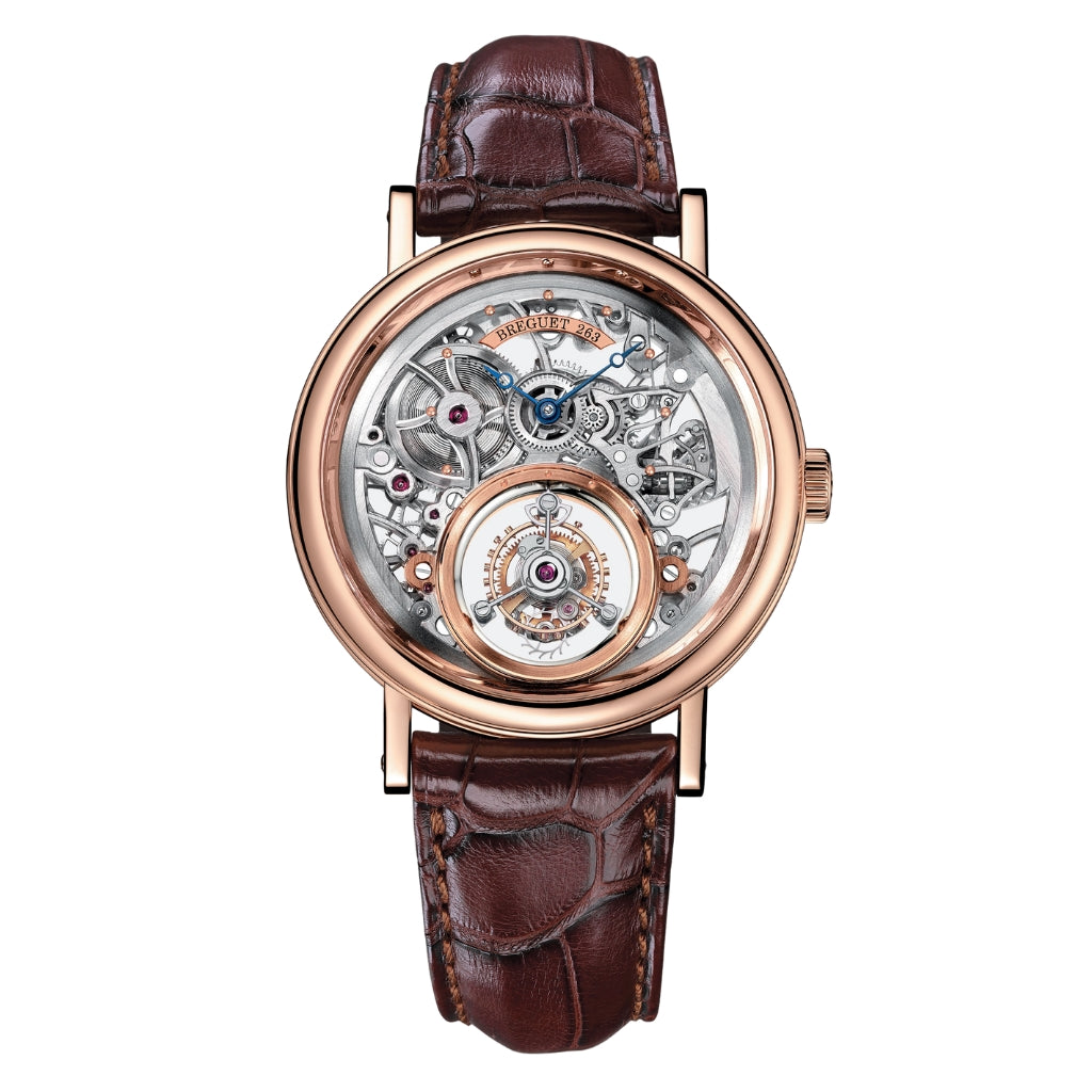 Breguet Classique Tourbillon Messidor 5335 40 mm Transparent Dial 18k Rose Gold Leather Strap 5335BR/42/9W6 - WATCHXNYC