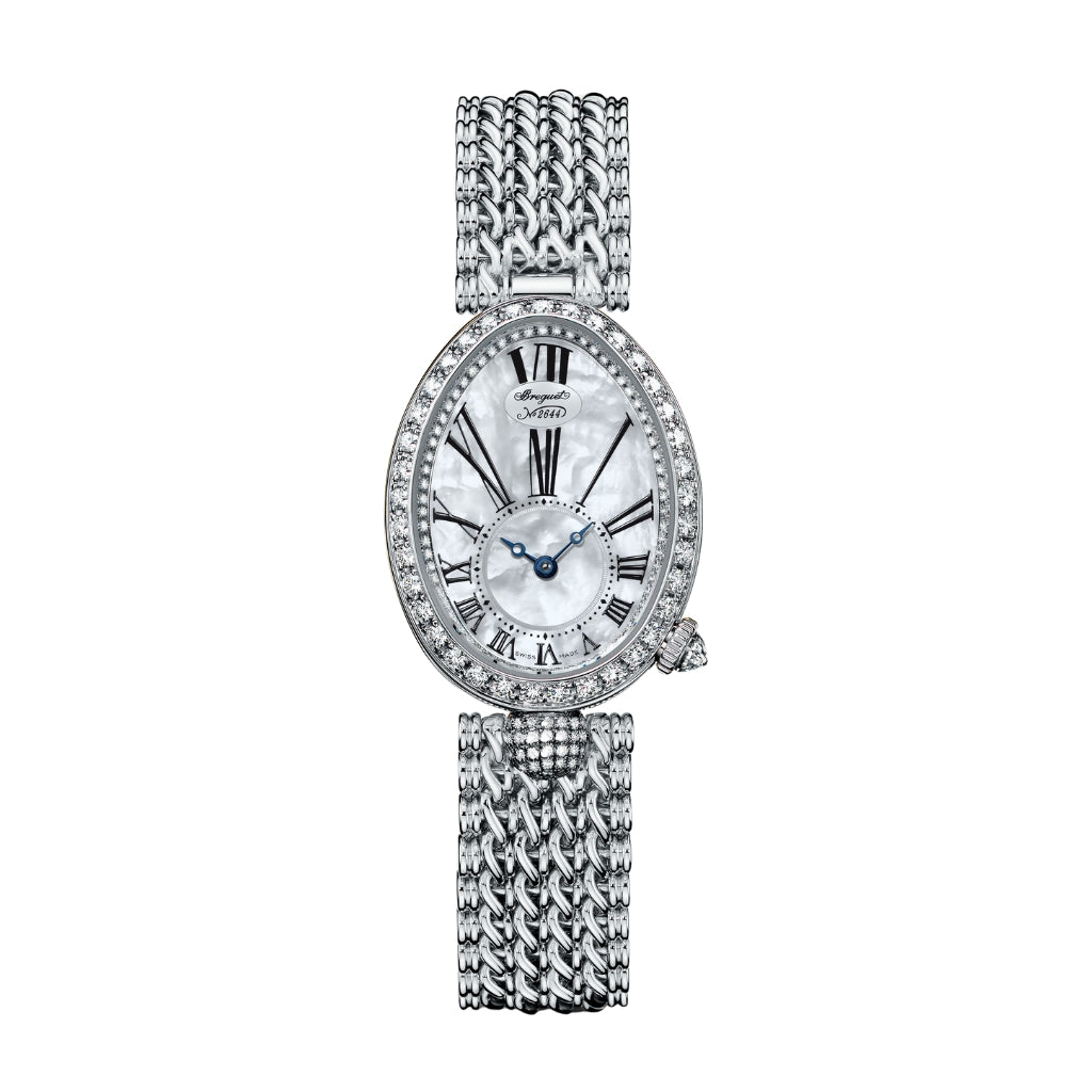 Breguet Reine 33 x 24.95 mm White Mother-Of-Pearl Dial with Diamonds White Gold Bracelet 8928BB/51/J20/DD00 - WATCHXNYC