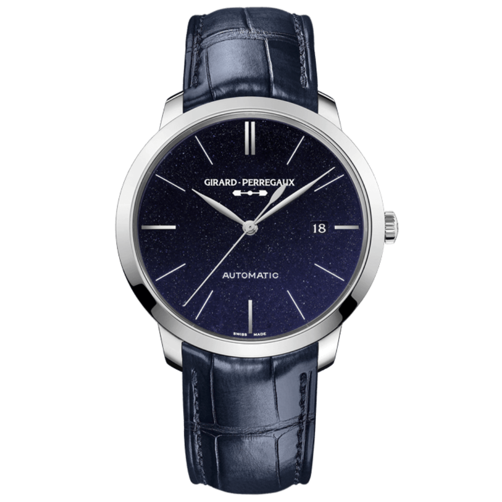 Girard-Perregaux 1966 Orion 40 mm Blue Dial Stainless Steel   Leather Strap 49555-11-435-BB4A - WATCHXNYC