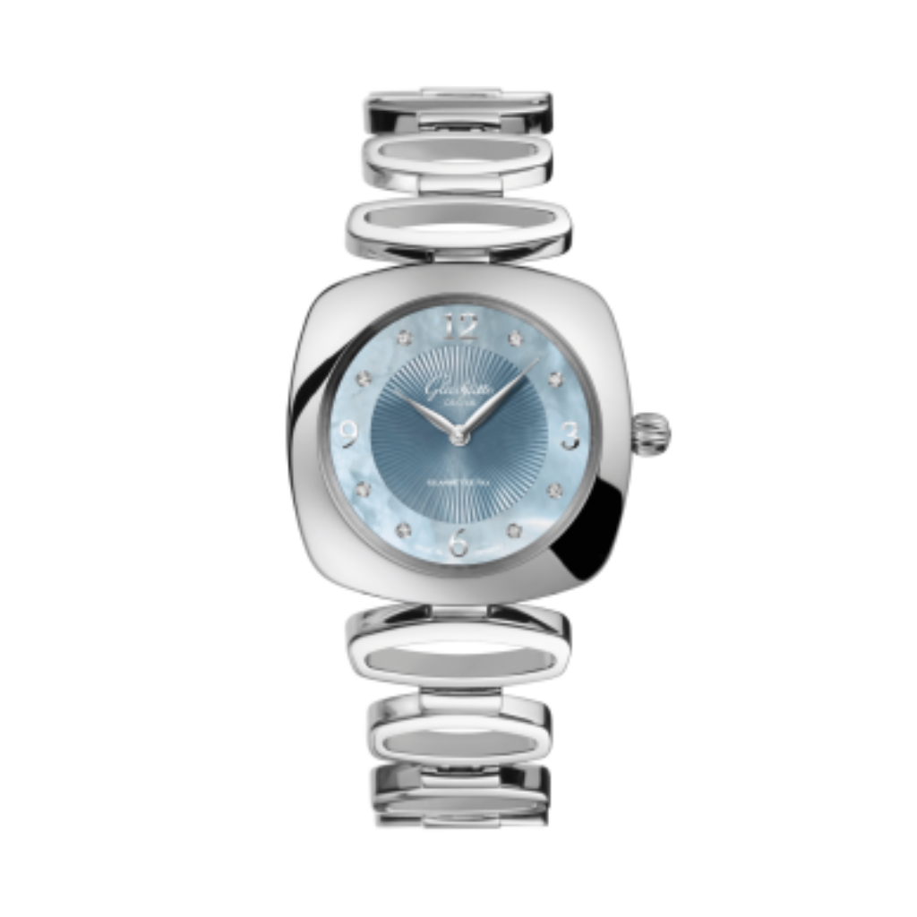 Glashuette Original Pavonina 31 mm Mother-Of-Pearl Blue Dial Stainless Steel Stainless Steel 1-03-02-06-12-14 - WATCHXNYC