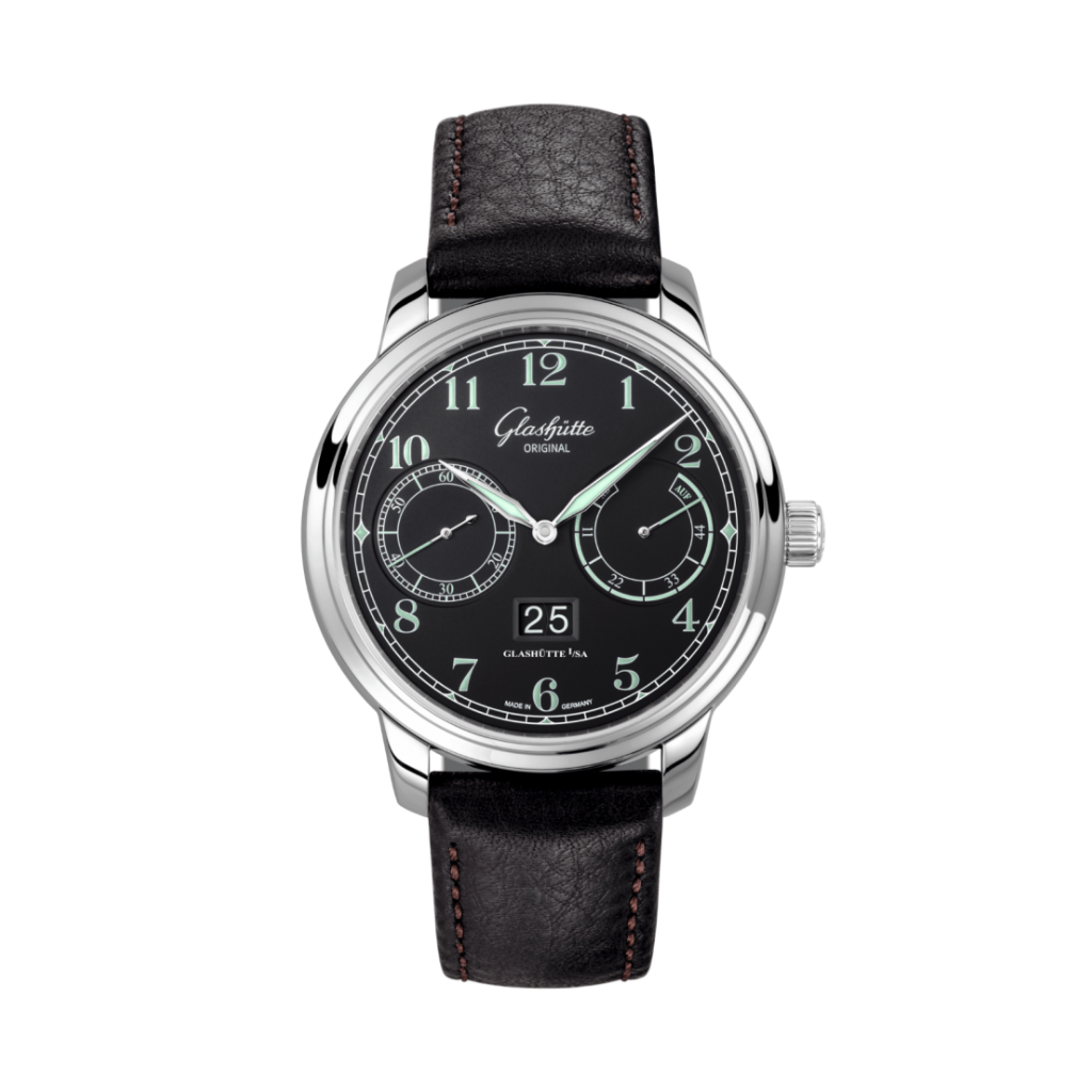Glashuette Original Senator Observer 44 mm Black Dial Stainless Steel   Strap, Black 100-14-07-02-30 - WATCHXNYC