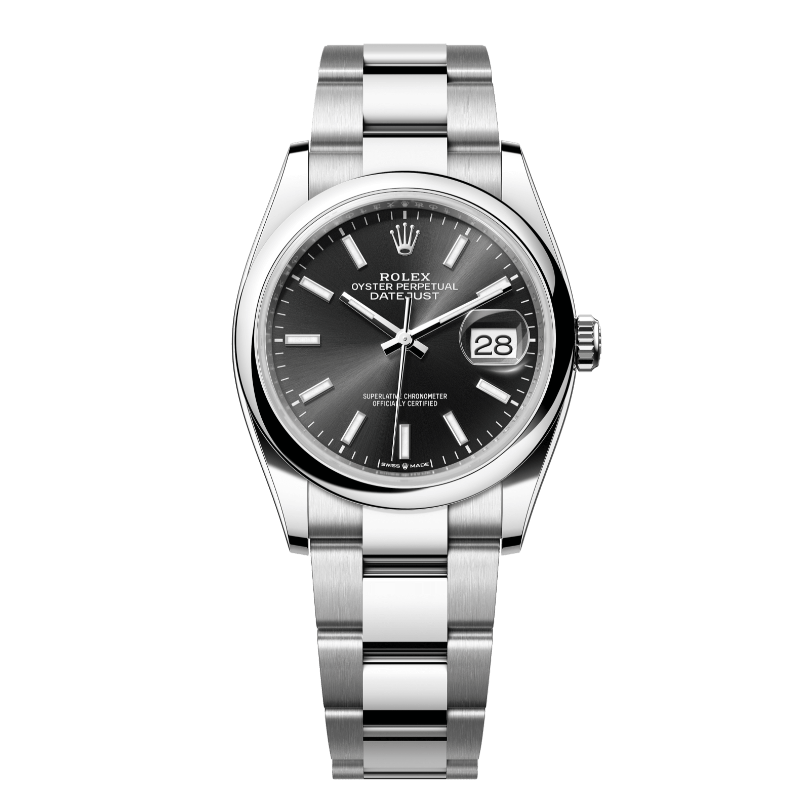 Rolex Datejust 36 36mm Bright Black Dial Oystersteel Oyster Bracelet 126200-0004 - WATCHXNYC