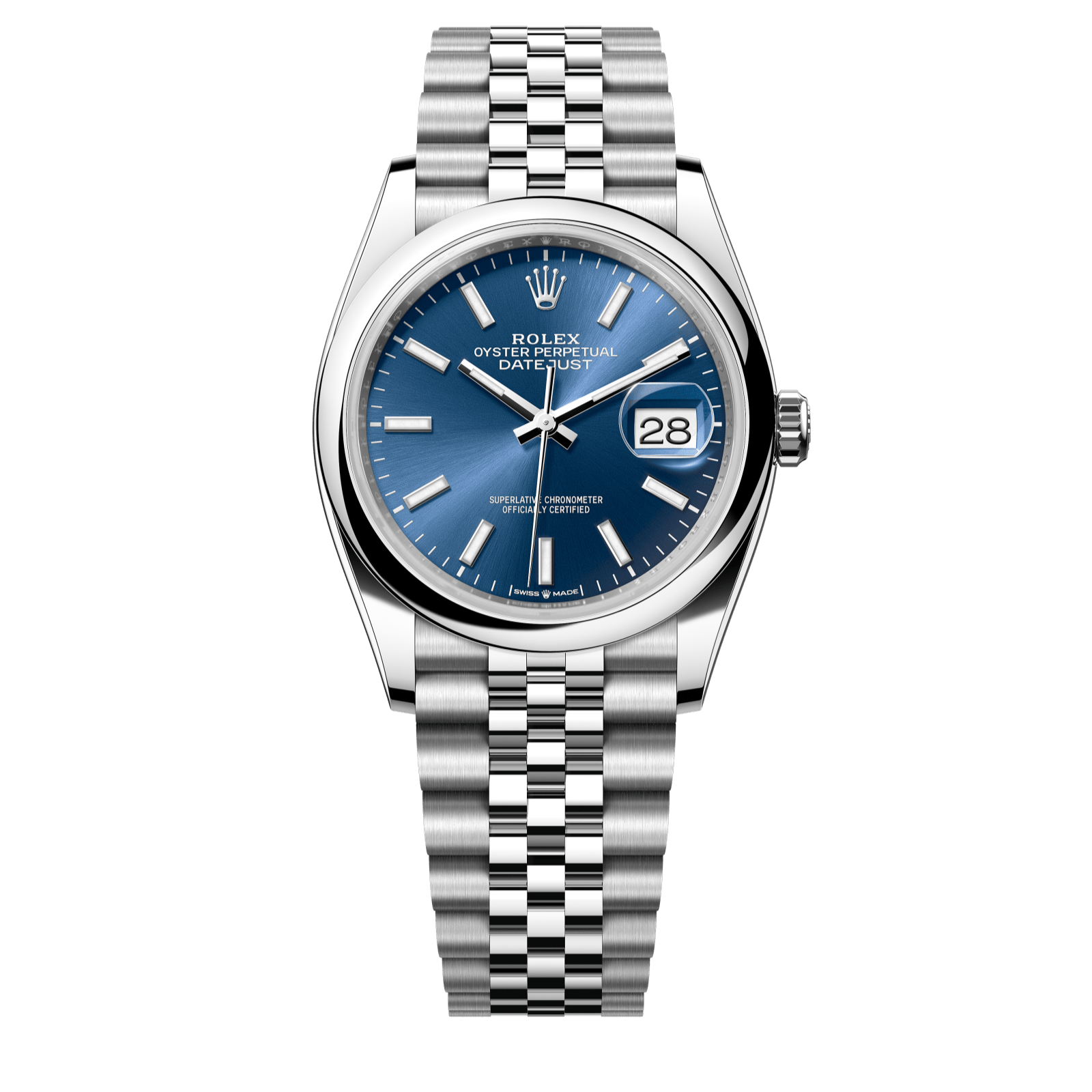 Rolex Datejust 36 36mm Bright Blue  Dial Oystersteel Jubilee Bracelet 126200-0005 - WATCHXNYC