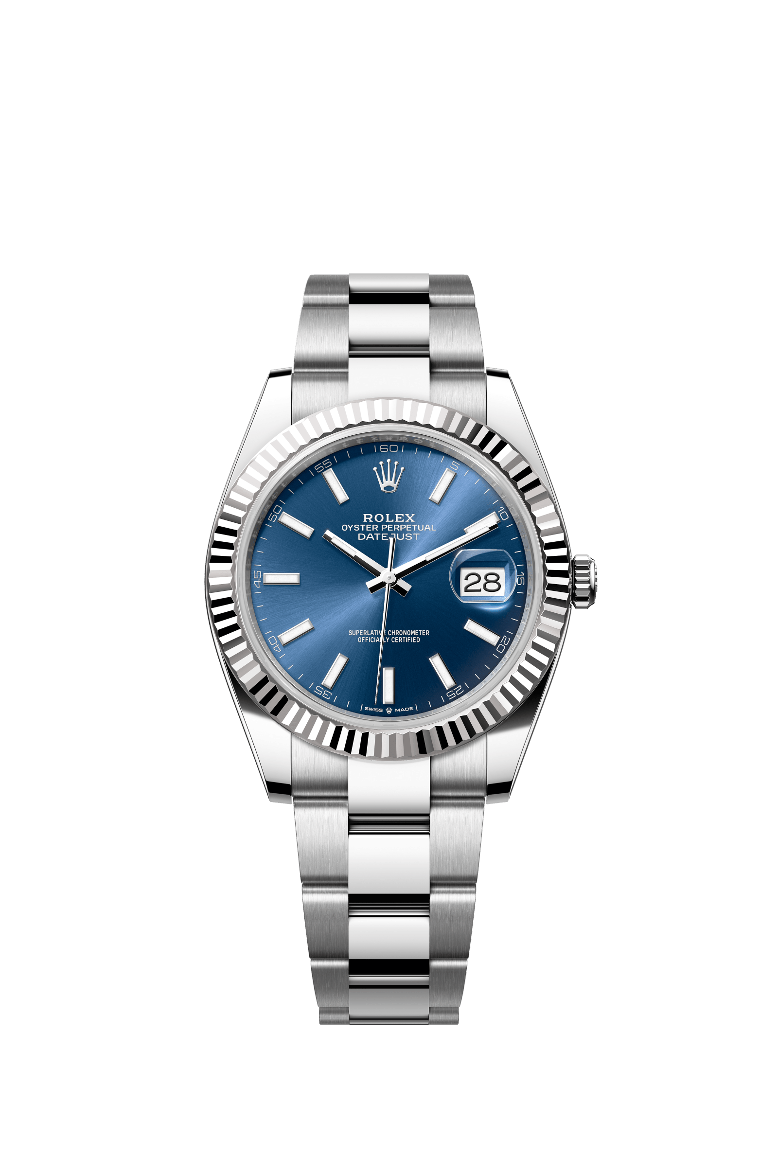 Sara ‘s shop 2025 Rolex Datejust 41 mm Bright blue Dial White Rolesor Oyster bracel