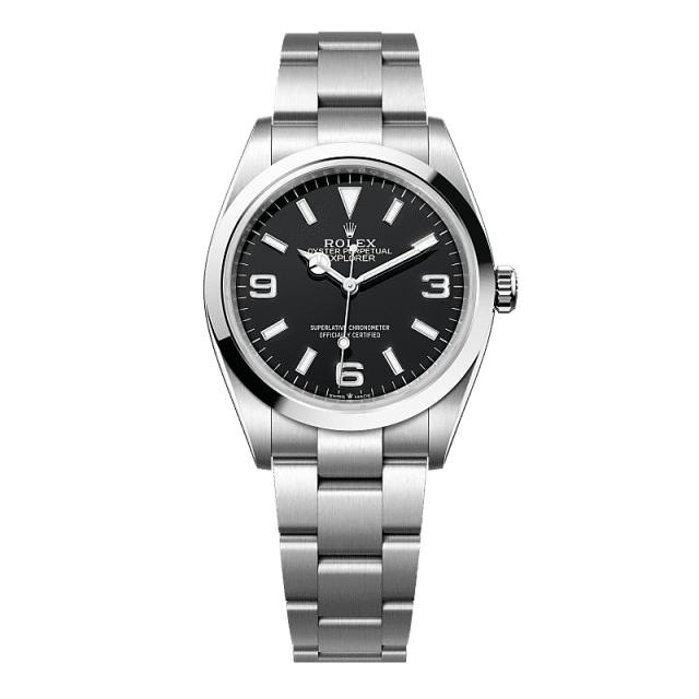 Rolex Explorer 36 36 mm Black Dial Oystersteel Oyster Bracelet 124270-0001 - WATCHXNYC