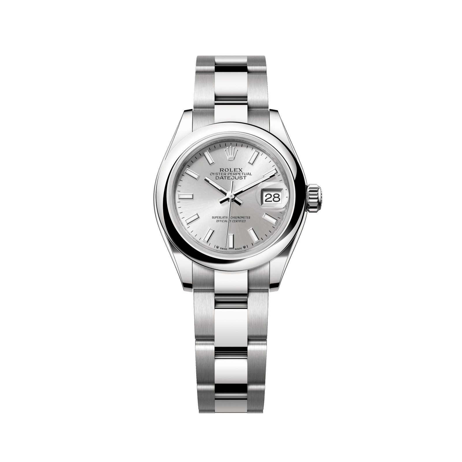 Rolex Lady-Datejust 28 mm Silver  Dial Oystersteel Oyster Bracelet 279160-0006 - WATCHXNYC