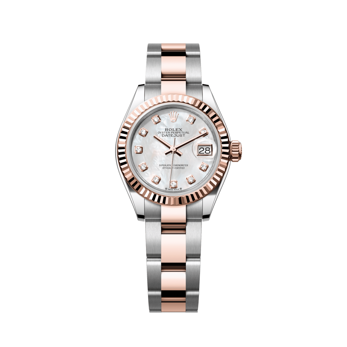 Rolex Lady-Datejust 28 mm White Mother-Of-Pearl Set With Diamonds Dial
