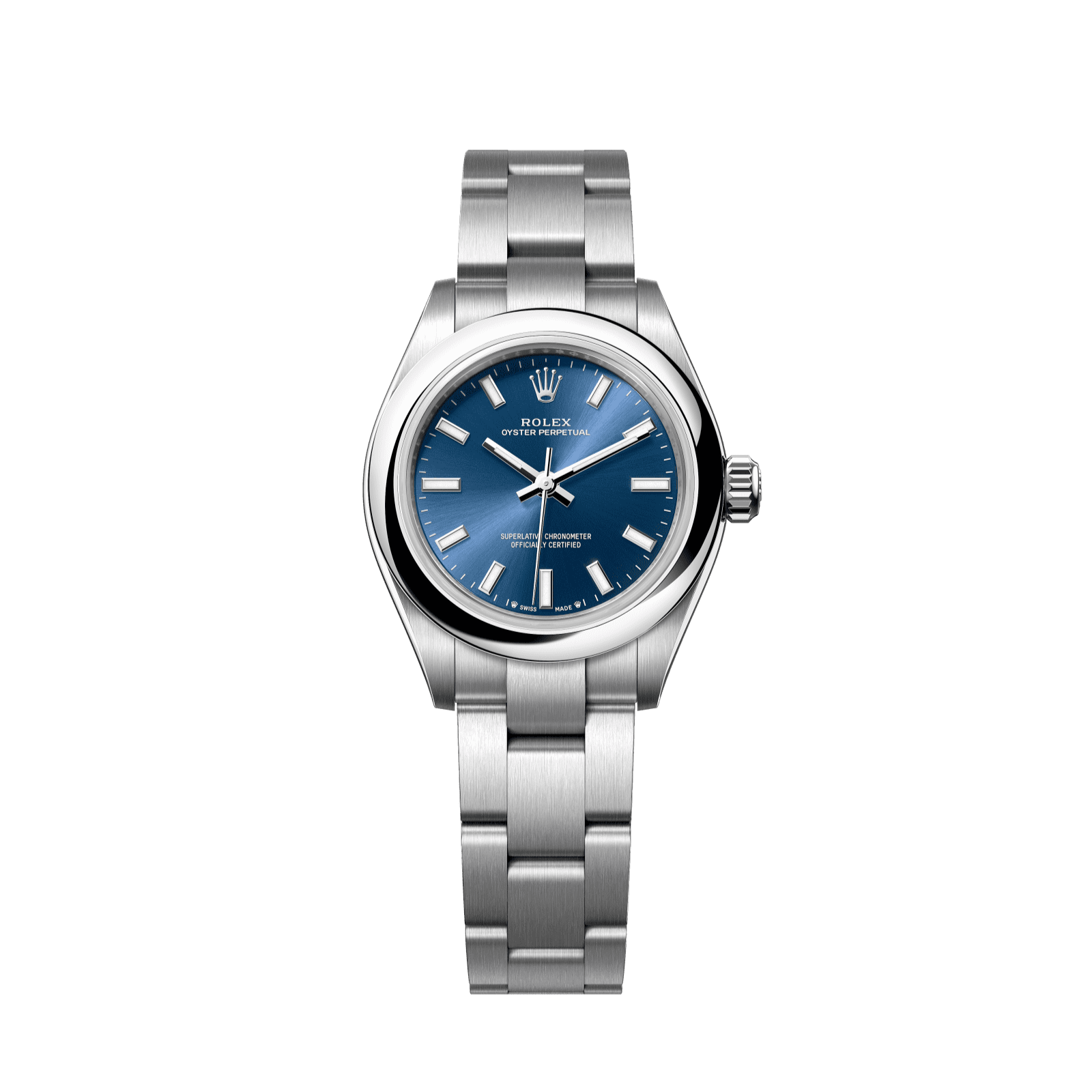 Rolex Oyster Perpetual 28 28 mm Bright Blue Dial Oystersteel Oyster Bracelet 276200-0003 - WATCHXNYC