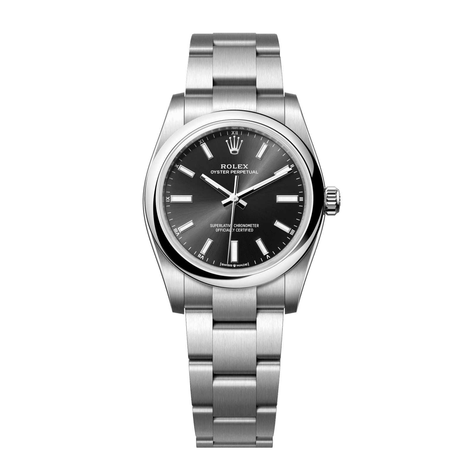 Rolex Oyster Perpetual 34 34 mm Bright Black Dial Oystersteel Oyster Bracelet 124200-0002 - WATCHXNYC