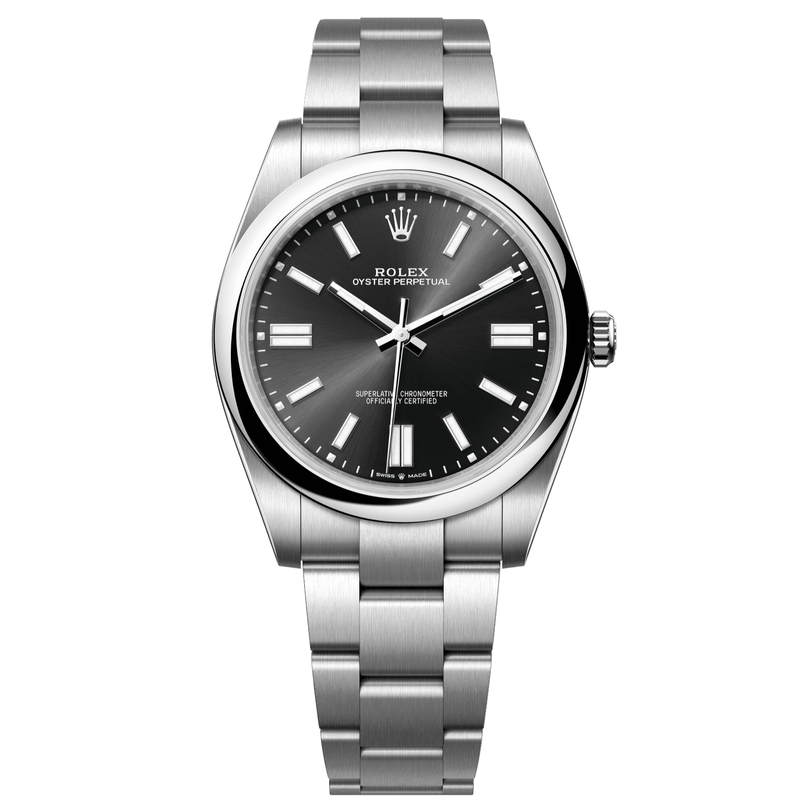 ROLEX OYSTER PERPETUALブラックダイヤル Rolex Oyster Perpetual 41 mm Bright Black Dial Oyster steel