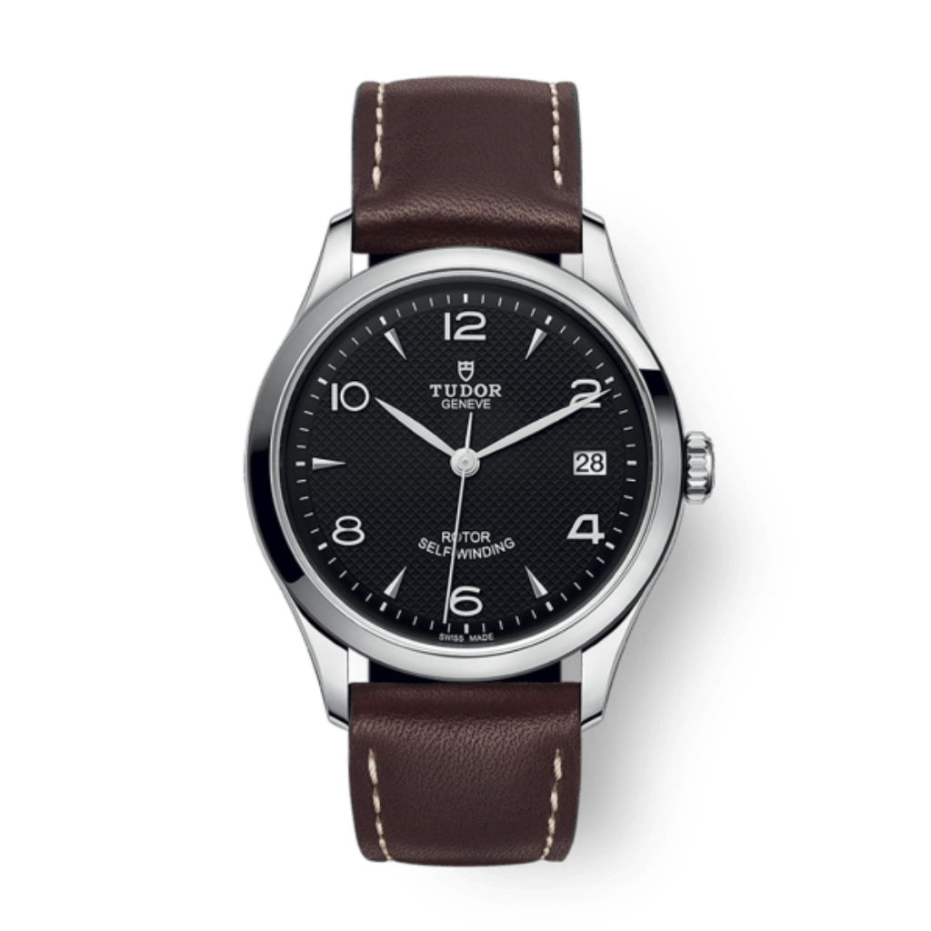 Tudor 1926 36 mm Black Dial Stainless Steel Leather Strap M91450-0008 - WATCHXNYC