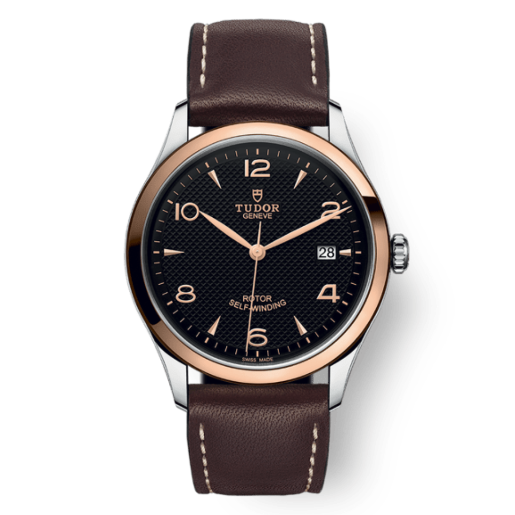Tudor 1926 39 mm Black Dial Stainless Steel Leather Strap M91551-0007 - WATCHXNYC